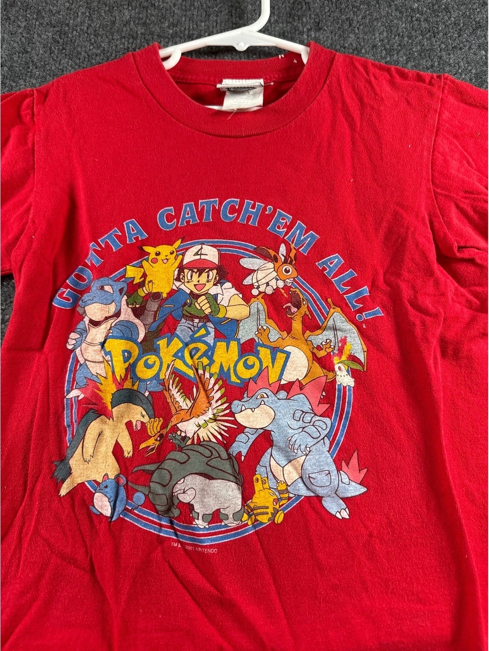 Vintage 1998 Pokemon Gotta Catch Em All Kids 5/6 Red T Shirt Nintendo USA Made